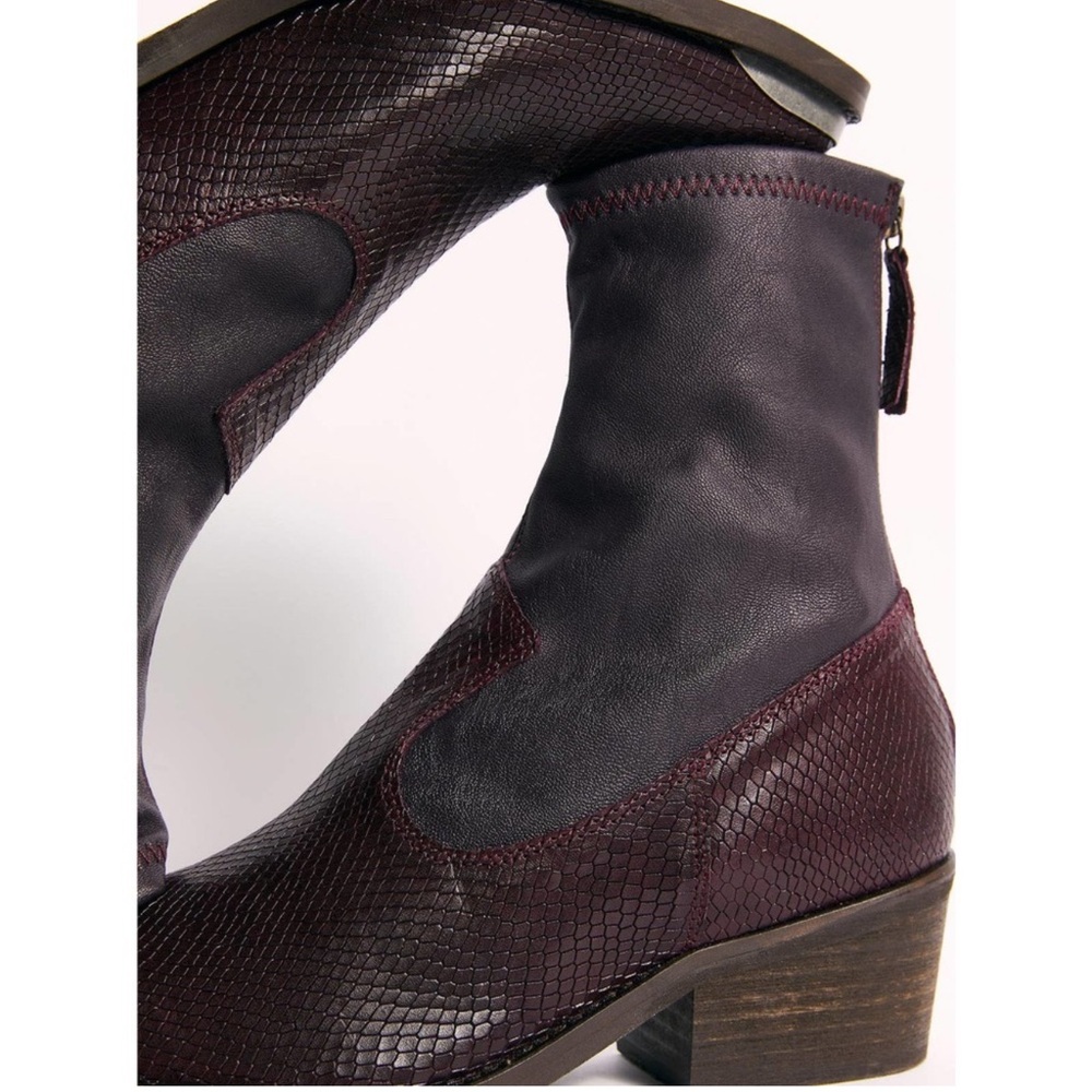 Free People Grand Teton Merlot Western Metal Toe Ankle Boots Size 36 - Picture 3 of 6